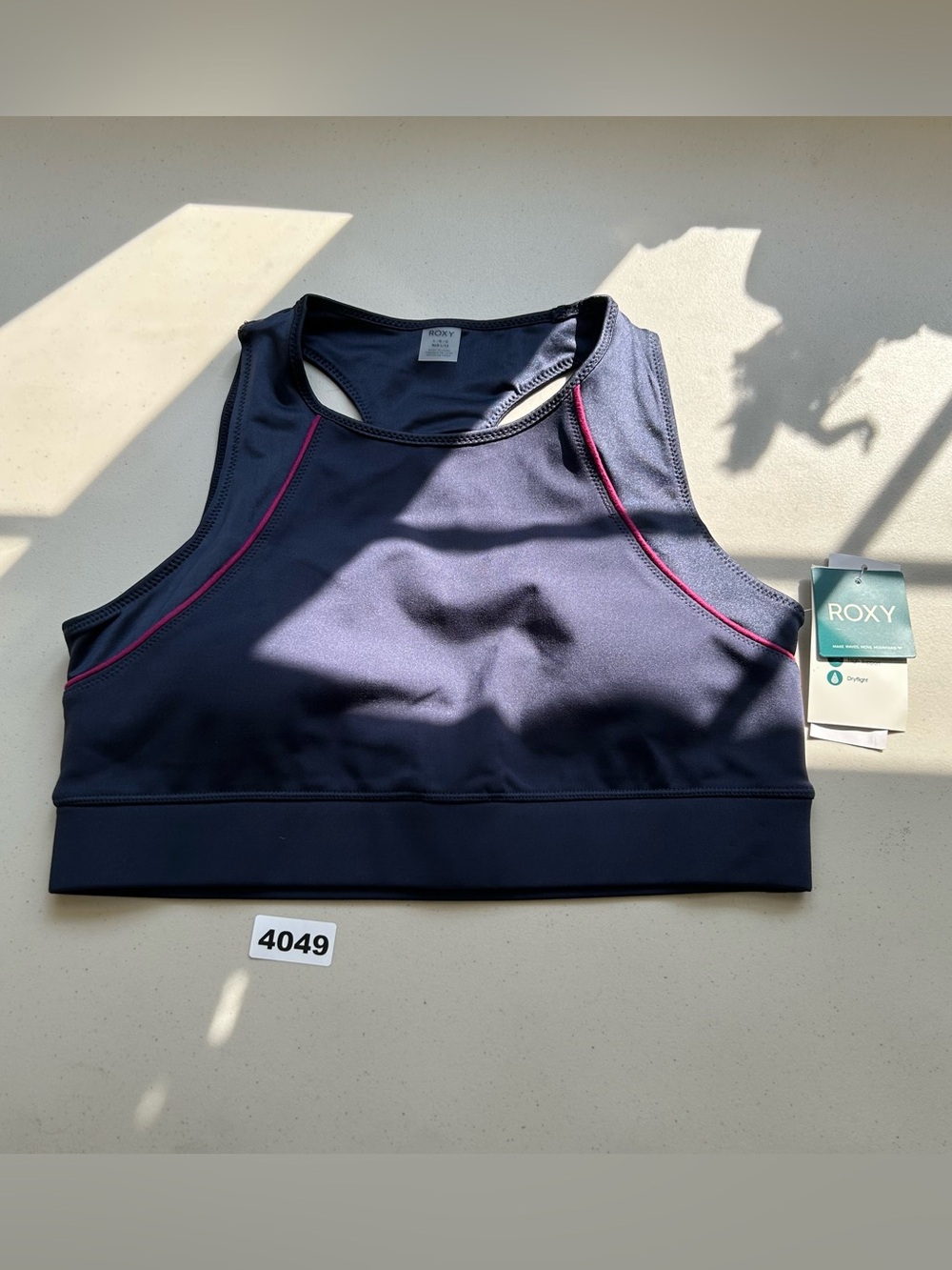 Roxy Interstellar Disco Bra Sports Athletic Blue Large High Support Dryflight